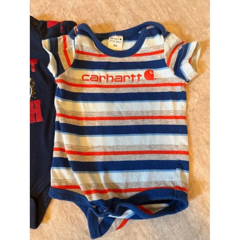 Carhartt Baby Boys 3M Bodysuit Bundle 3 Pack Deer ATV Striped
